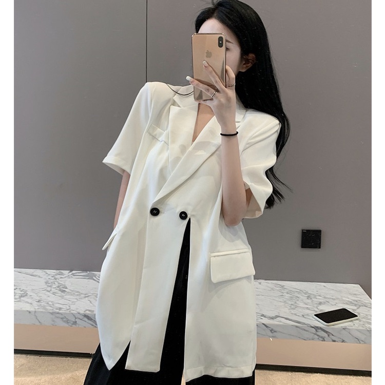 Áo Lửng Dáng Rộng Xẻ Tà Thời Trang Mùa Hè Dành Cho Nữ