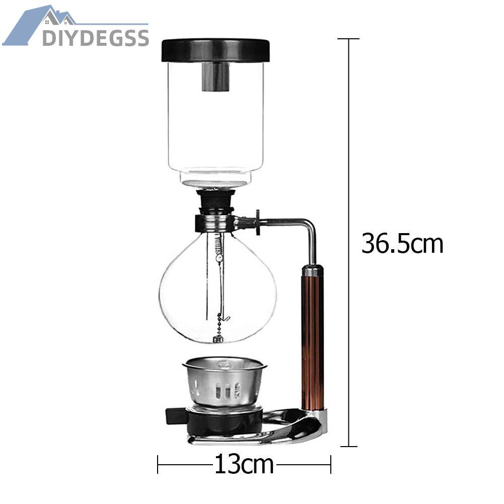 Diydegss2 Hand Siphon Coffee Maker Pot Heat-resistant Glass Coffee Machine Filter Kit
