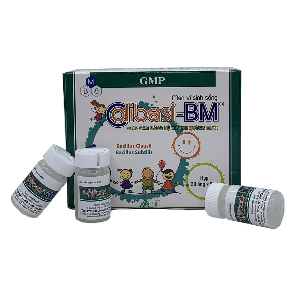 Combo Men vi sinh sống giải quyết triệt để táo bón, tiêu chảy, biếng ăn Colibasi-BM 5ml x 20 lọ x 3 hộp