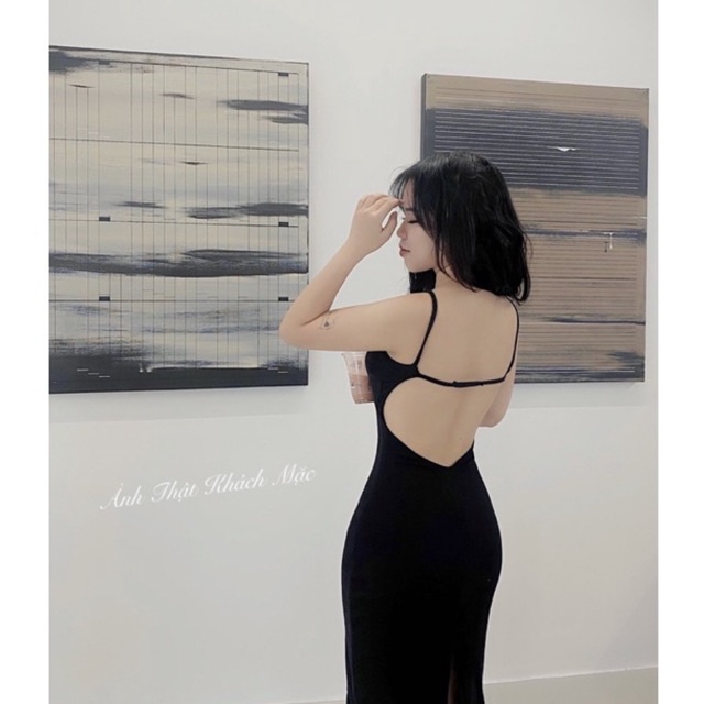 Đầm Body Hở Lưng Xẻ Tà Sau Cực Kì Sexy-D35-