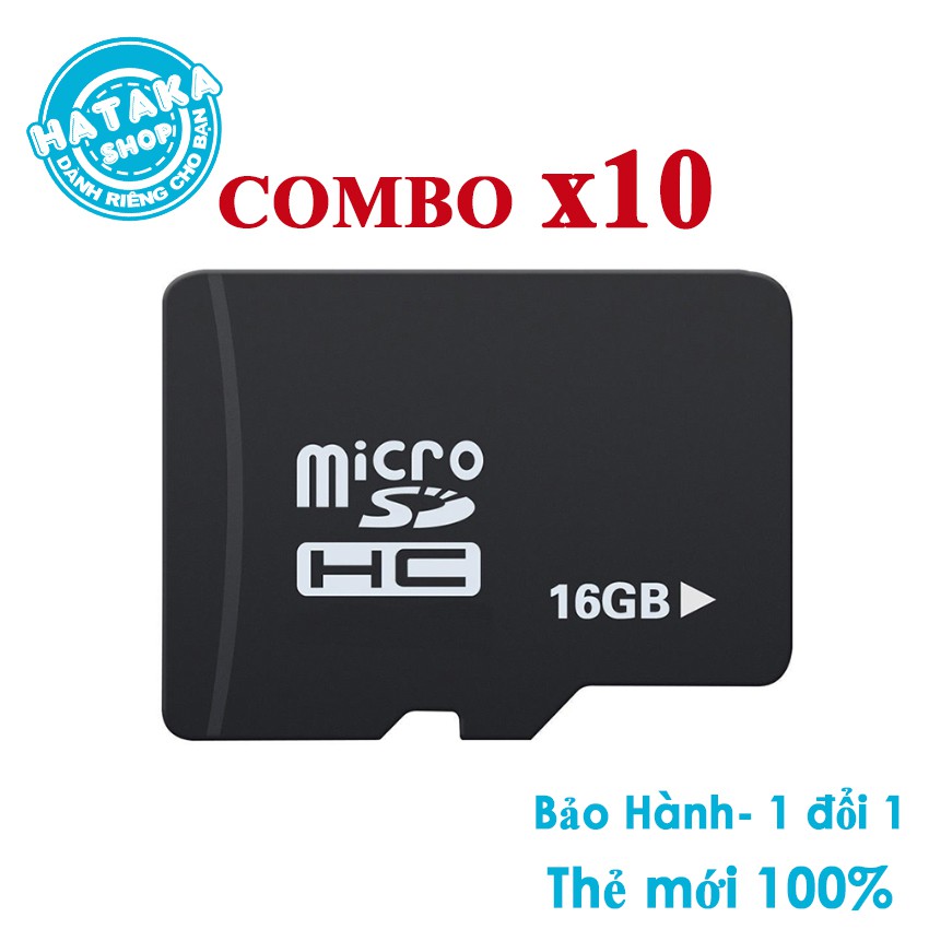 Combo 10 thẻ nhớ microSD 16GB giá sỉ có hộp đựng