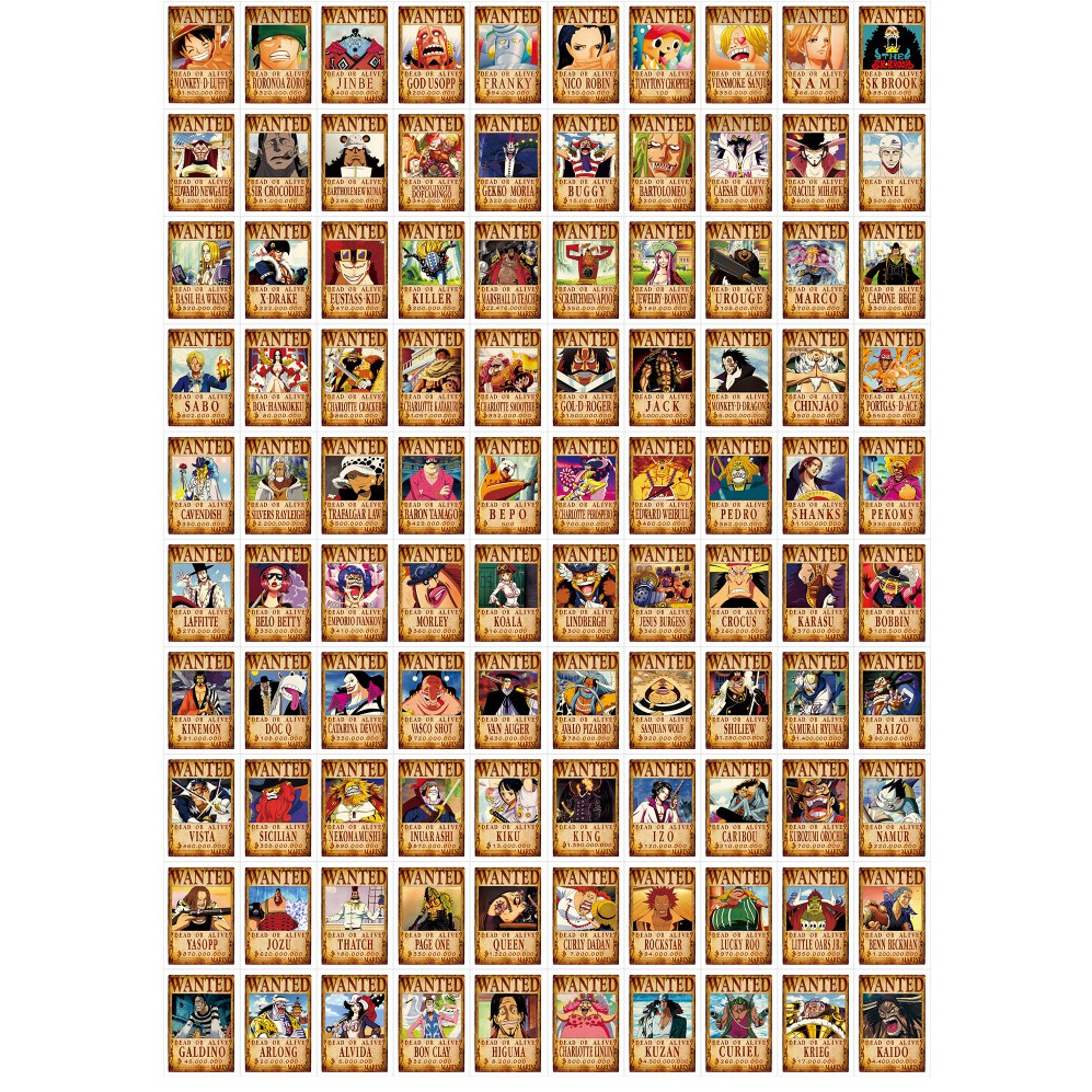 Tờ truy nã - Wanted Poster nhân vật One Piece - Khổ lớn 51 x 35cm