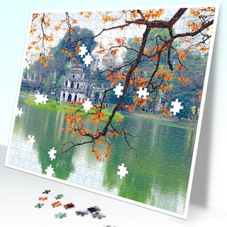Tranh xếp hình Tia Sáng Jigsaw Puzzle 475 mảnh Xếp hình trí tuệ, giảm stress - Tháp Rùa - Hồ Gươm - MSP: 475-043