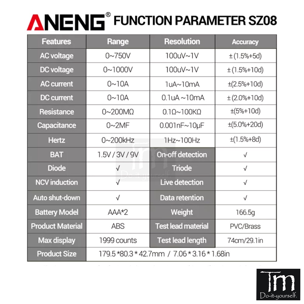 Đồng Hồ Vạn Năng ANENG SZ08