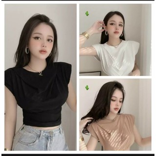 ÁO croptop bo eo tay cánh dơi , chất vải borip