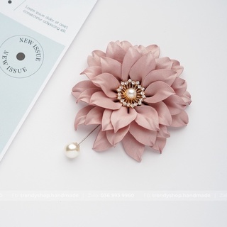 Hoa cài áo - hoa hướng dương cài áo chất liệu gấm cao cấp nhụy đá trai - hoa vải cài áo handmade