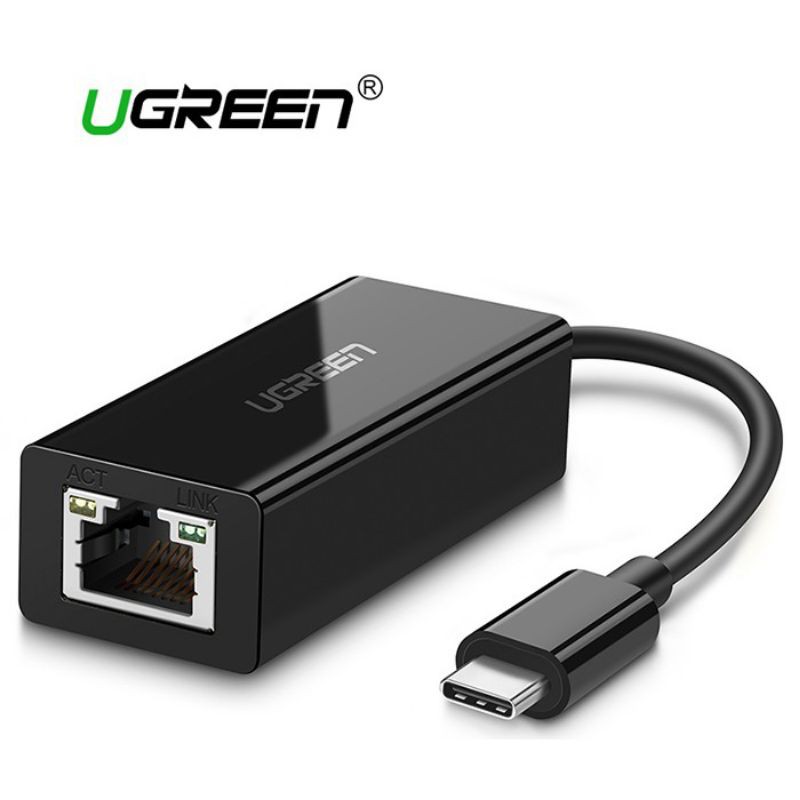 Cáp chuyển cao cấp USB Type C sang LAN 10/100 Mbps Ethernet UGREEN 30287 (màu đen) - Hàng chính hãng