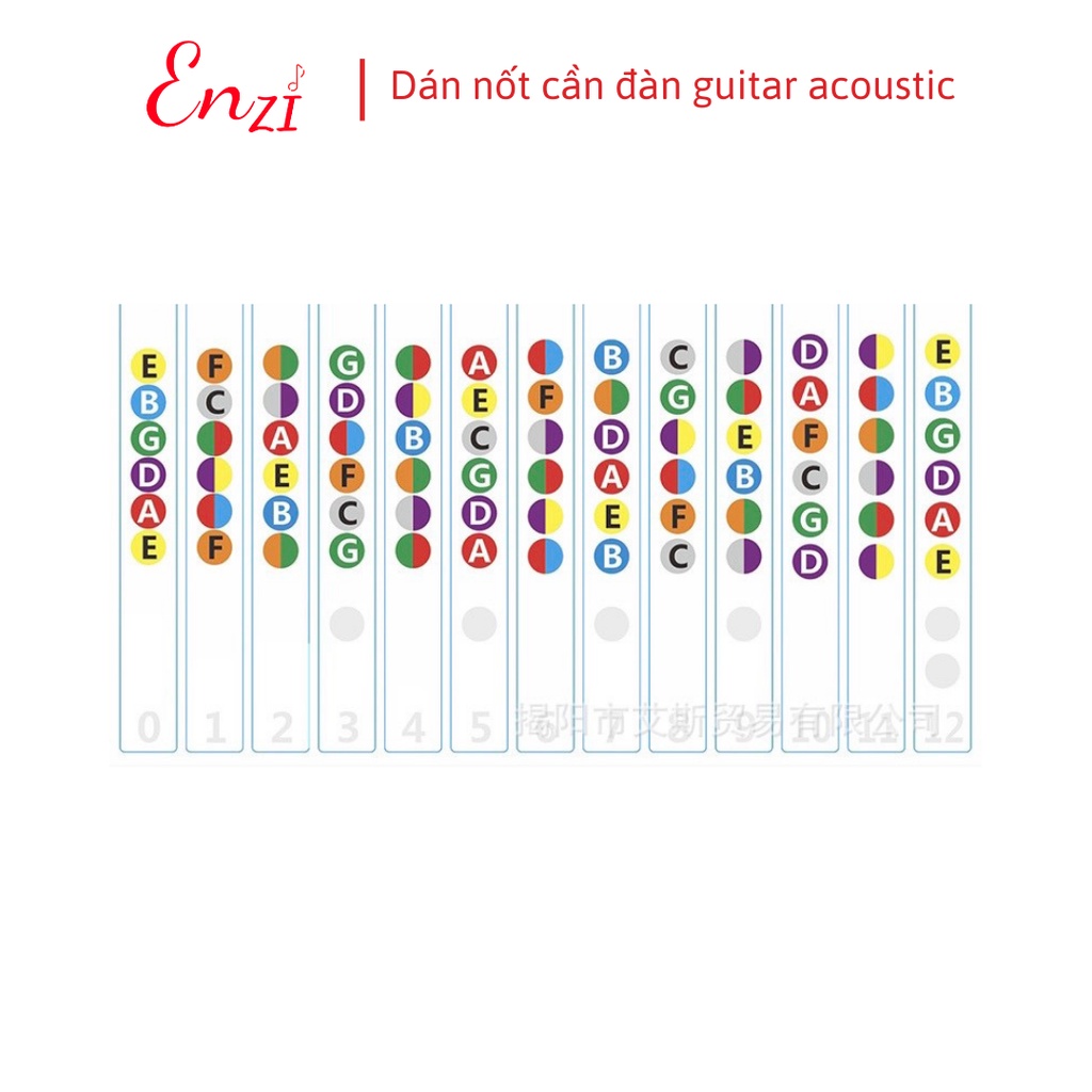 Sticker guitar ukulele dán nốt cần đàn guitar ukulele