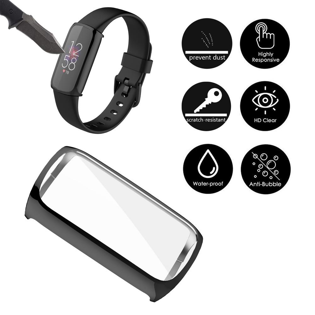 TPU Soft Full Screen Protector Case for Fitbit Luxe Smart bracelet Cover