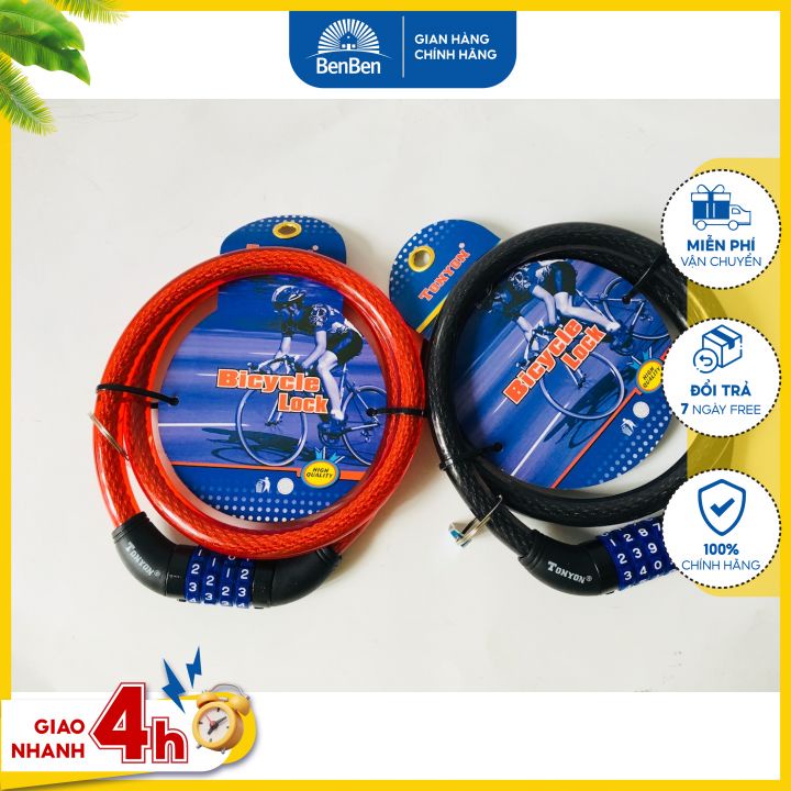 Dây cáp bọc nhựa loại dài 95cm, dùng để khóa xe máy, khóa cổng, khóa đạp - Ben Ben