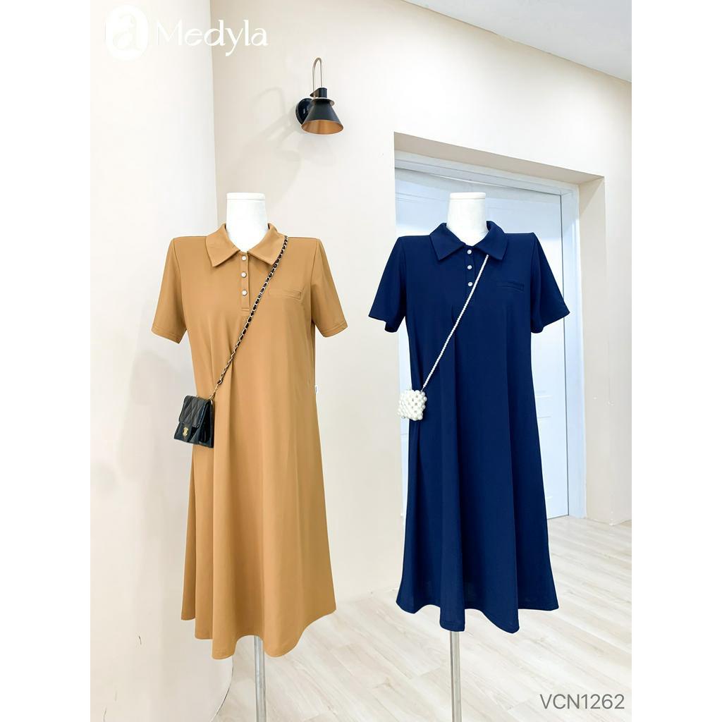 MEDYLA - Váy bầu mùa hè cotton polo đầm bầu thiết kế cho bầu mặc đi làm làm đi chơi - VCN1262