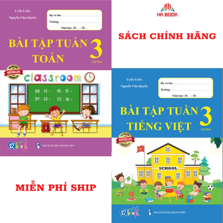 Sách - Combo Bài tập tuần Toán và Tiếng Việt Lớp 3 - tập 2 (2 cuốn)