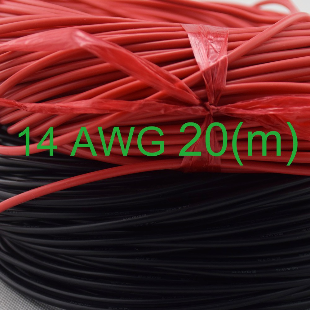 Set 2 dây điện màu đen và đỏ 14 AWG đường kính 3.5mm bọc silicon chất lượng cao