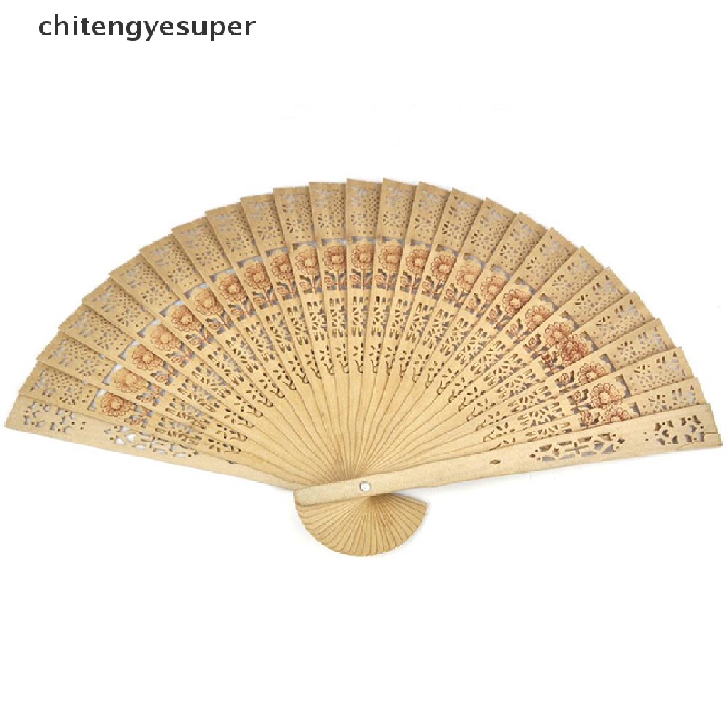 Quạt Xếp Cầm Tay Bằng Tre Khắc Họa Tiết Phong Cách Trung Hoa Cho Cô Dâu