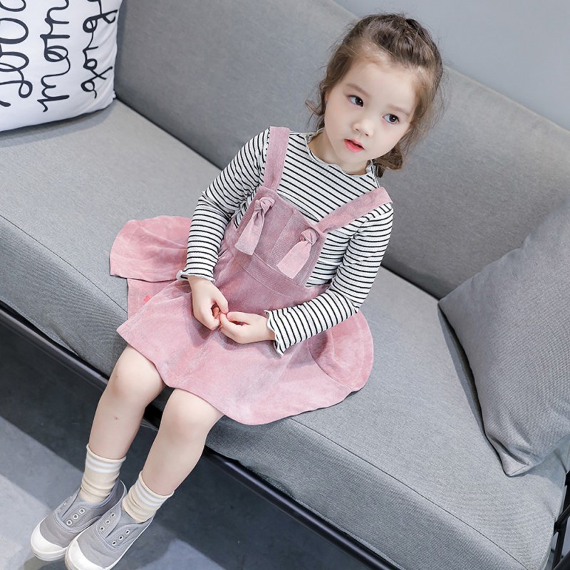 Girls Striped Long-sleeved Tops Child Soft Cotton bloust kIds Casual T-shirt fashion Spring autumn Tshirts 1-7 Years Old