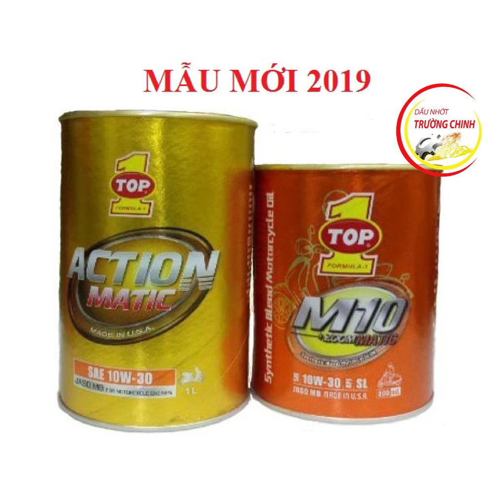 Nhớt Top 1 M10 Zoom và Action Matic 10W30 800ML, 1L dành cho xe ga