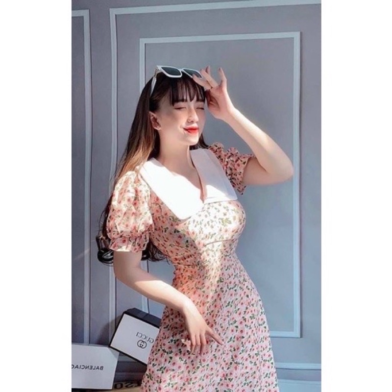 Đầm Hoa Nhí Cổ Sen Bigsize 55kg Đến 100kg