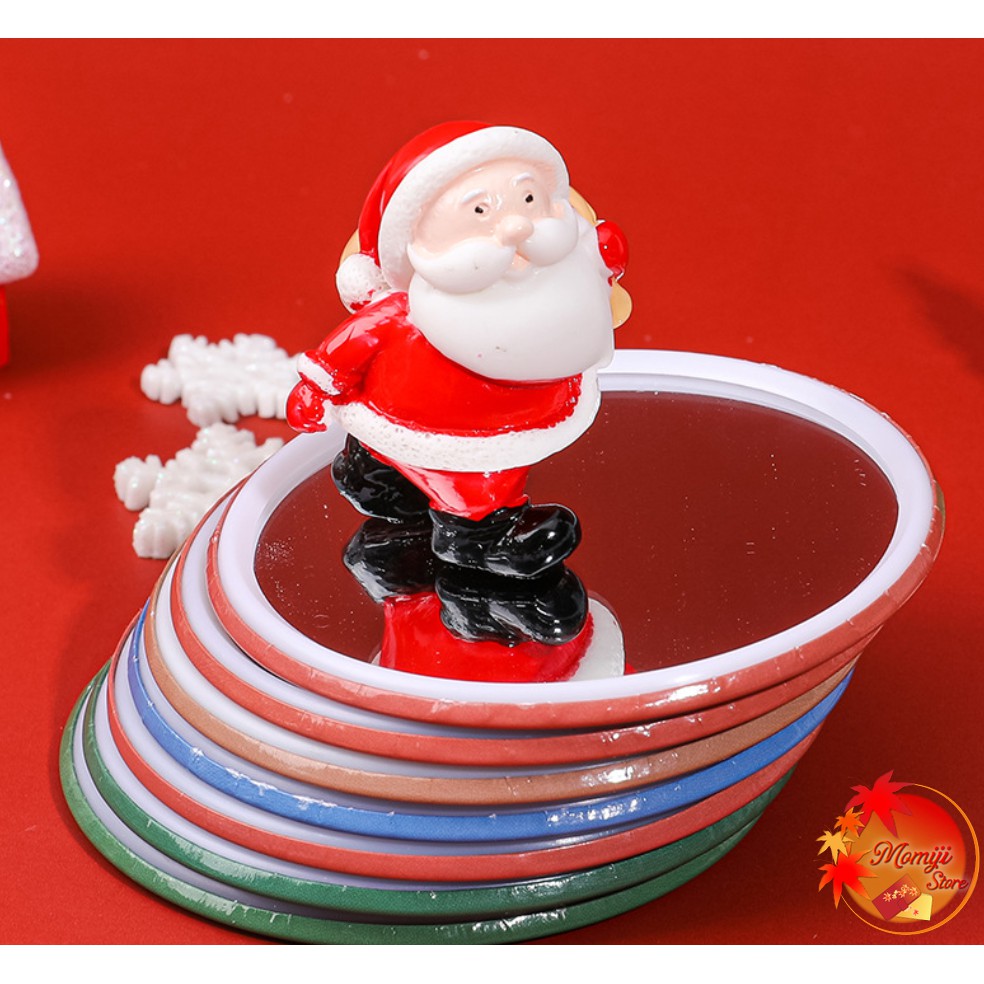 Gương Noel Gương Mini Cầm Tay Bỏ Túi Chủ Đề Giáng Sinh Đỏ Red Christmas