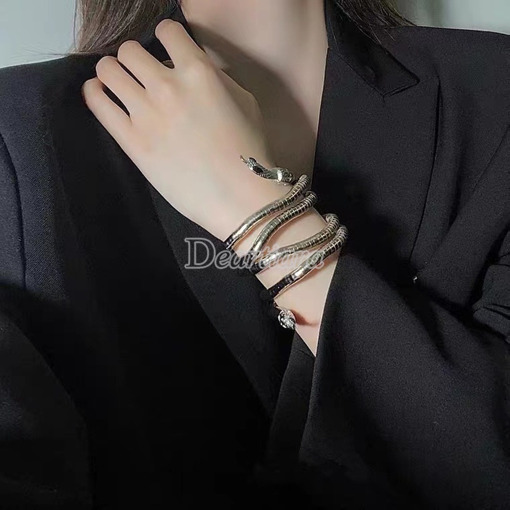 Niche Vòng cổ Thiết Kế Hình Rắn Cá Tính Cảm Giác Chạm Màu Tối Cho Nam Và Nữ