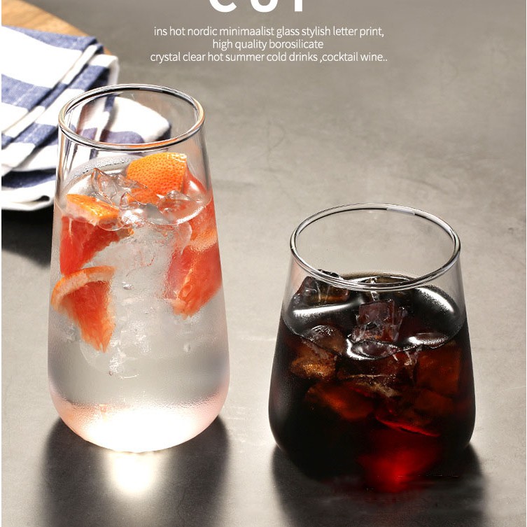 Ly thủy tinh trơn đơn giản 480ml, 500ml