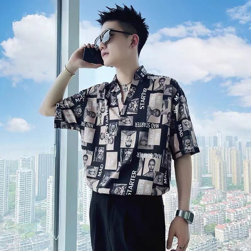 Áo Thun NgắN Tay Cổ Chữ V ThờI Trang Cho Nam  3 KiểU