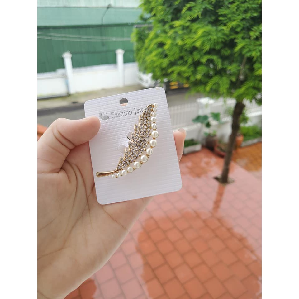 Cài áo xi bạc đính đá nhiều hình xinh xắn