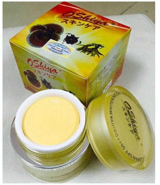 Kem dưỡng trắng da ngừa nám tàn nhang Oshiya collagen linh chi, đông trùng hạ th