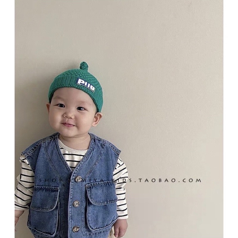 Áo khoác Gi-lê jeans sát nách màu xanh cho Bé Trai và Bé Gái từ 1 đến 4 tuổi phong cách Hàn Quốc - Hàng Loại 1 - AYYKAO