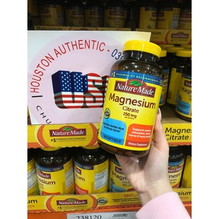    ĐỦ BILL STORE + AIR  Viên uống Nature Made bổ sung Magnesium Citrate 250 mg 180 Viên _ Live mua tại Mỹ 
