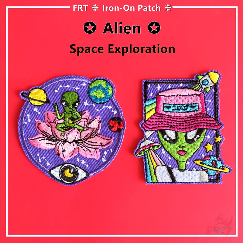 1 Sticker Ủi Thêu Hình Người Ngoài Hành Tinh