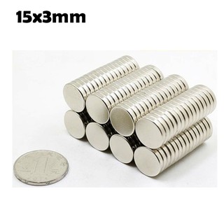 Nam châm đất hiếm viên tròn 15x3mm