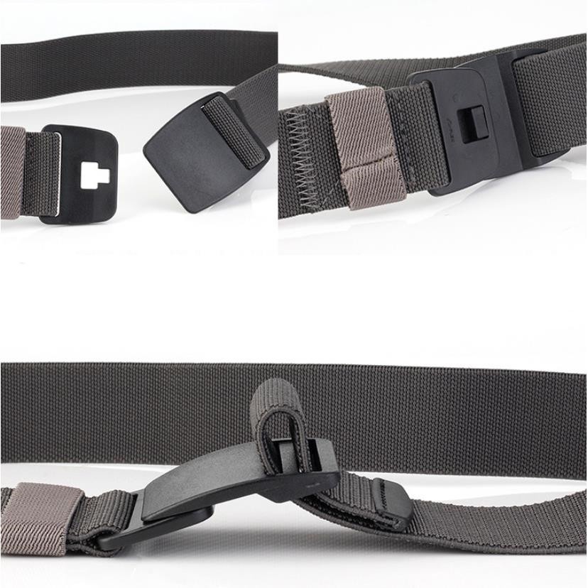 Thắt Lưng Vải Canvas Co Giãn Dày Dặn Chống Dị Ứng 3.8cm Có Khóa Kim Loại Thời Trang Cho Nam