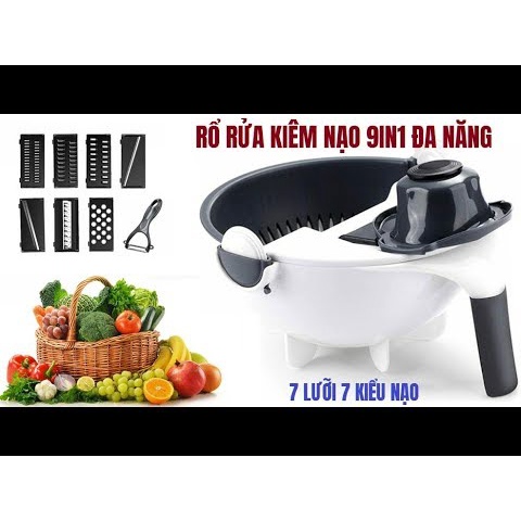 Bộ Dụng Cụ Nạo Rau Củ Qủa Đa Năng 9 in 1,Dụng cụ cắt gọt rau quả thông minh, Dụng cụ cắt thái rau củ