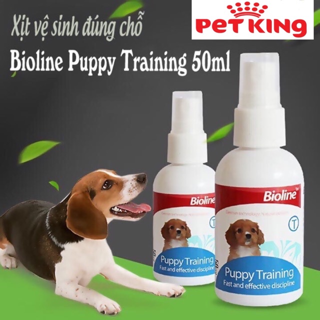 Dung Dịch Xịt Hướng Dẫn Chó Mèo Đi Vệ Sinh Đúng Chỗ Bioline Puppy Training 50ml