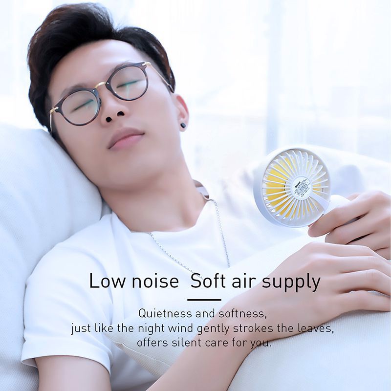 Quạt mini cầm tay pin sạc Baseus Bionic Firefly Mini Fan LV491 (Pin sạc, 3 mức tốc độ, đèn LED đom đóm)