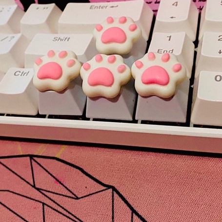 Keycap Lẻ Chân Mèo Đáng Yêu Phô Mai Que Nút Bàn Phím Cơ