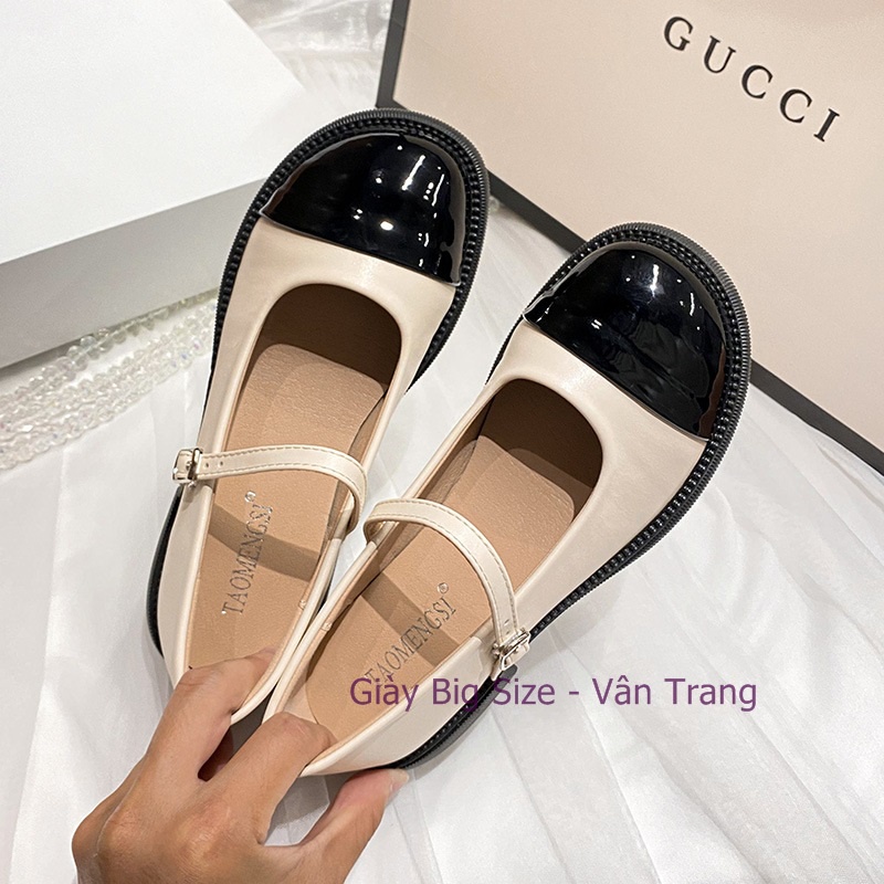 Giày da đế thấp big size Mary Jane size 35-43