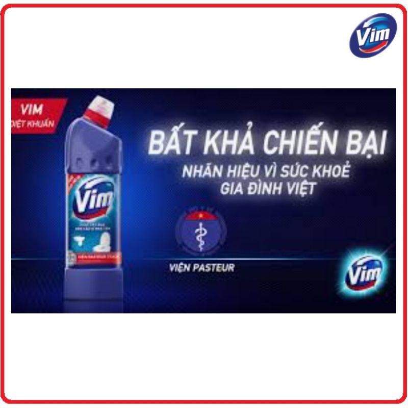 [Rẻ hơn hoàn tiền] Nước Tẩy Bồn Cầu Vim Diệt Khuẩn (900ml) - Xanh Biển