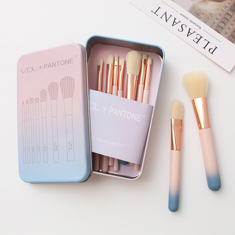 Set 9 cọ trang điểm GDTIMA èm hộp thiếc màu gradient xinh xắn