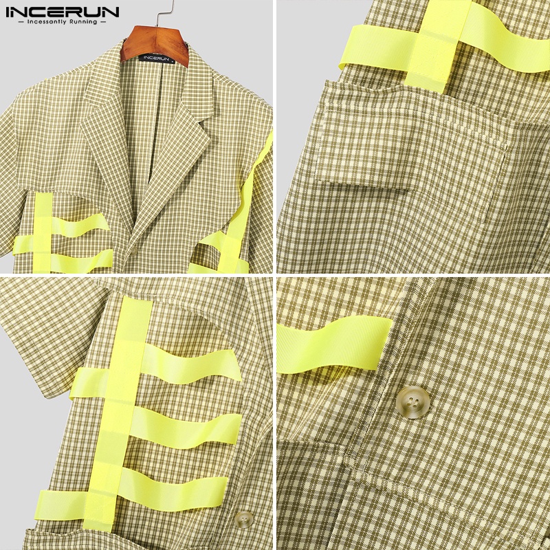 INCERUN Áo Thun Tay Ngắn Cài Nút Thiết Kế Đơn Giản Thời Trang Cho Nam