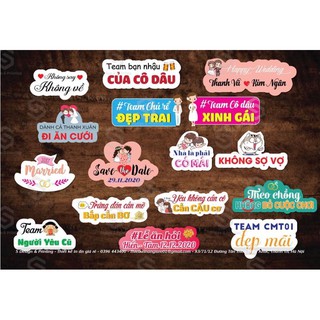 combo 6 hastag đám cưới