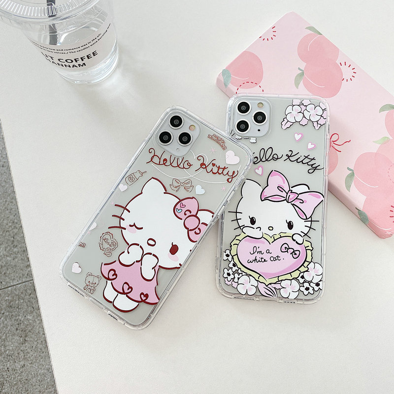 HM| HELLO KITTY Ốp Lưng Trong Suốt In Hình Mèo Kitty Đáng Yêu Cho Iphone 6 6s 7 8 Plus X Xs Xr Max 11 Pro Max Se 2020