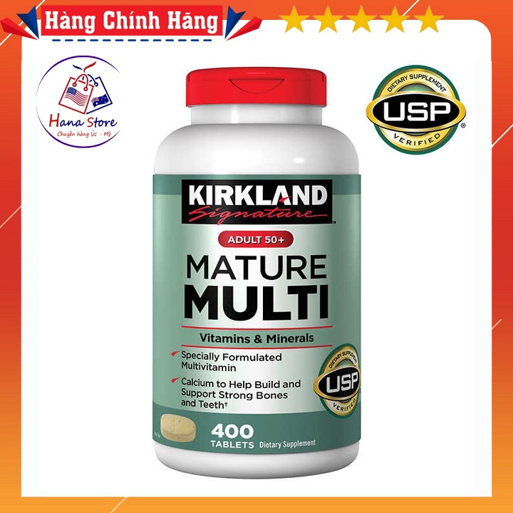 Vitamin cho người trên 50 tuổi Kirkland Signature Mature Multi - Hộp 400 viên