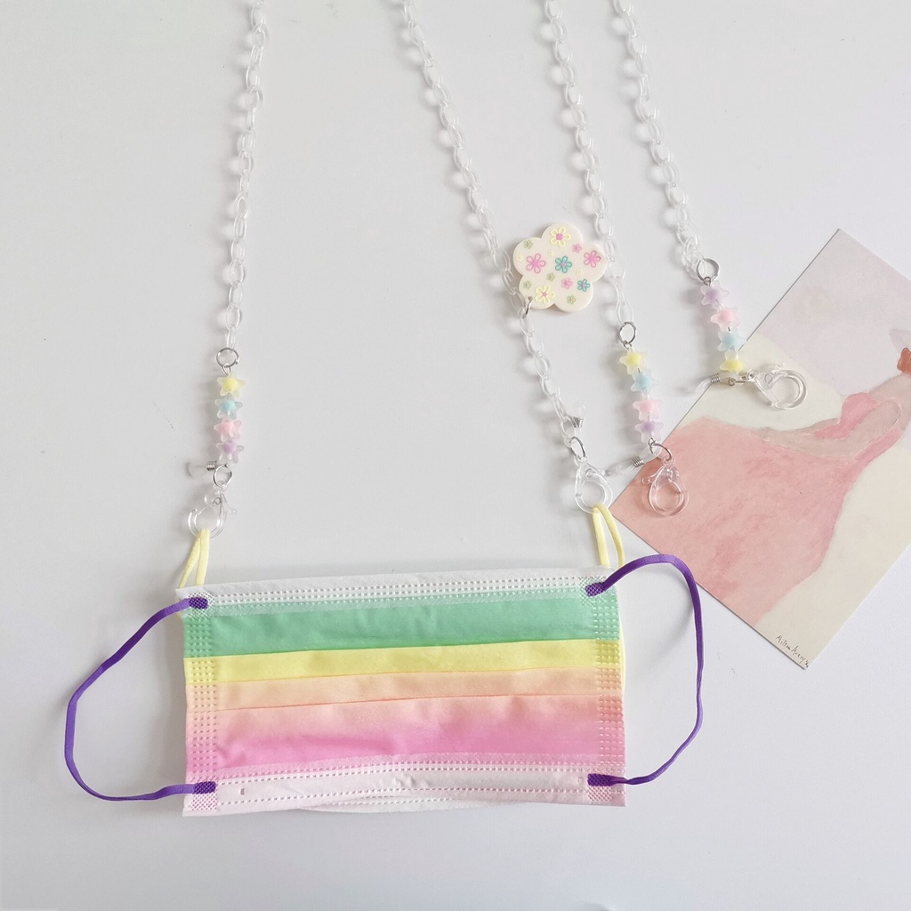 Dây Đeo Mắt Kính / Tai Nghe Bằng Acrylic Họa Tiết Hoa Nhỏ Xinh Đơn Giản