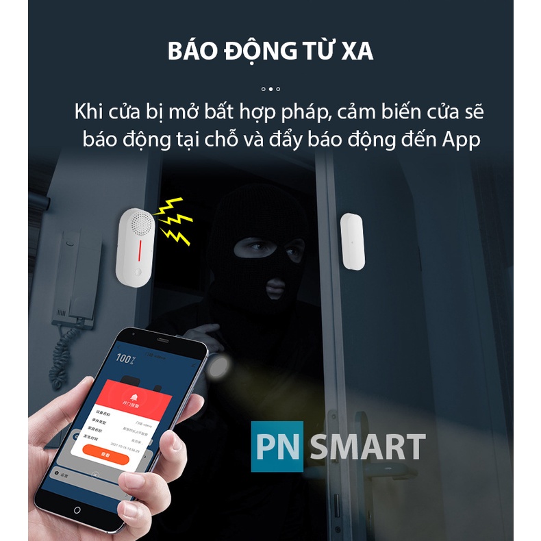 Cảm biến cửa Wifi Tuya có loa, báo động chống trộm tuya