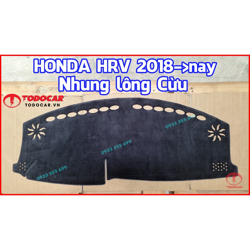 Thảm Taplo HONDA HRV bằng Nhung lông Cừu, Da vân Carbon, Da vân Gỗ 2018 2019 2020 2021 2022