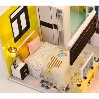 Nhà Búp Bê Gỗ DIY - Simple Life M043 ( Tặng Kèm Keo + Dụng Cụ 5 Món )