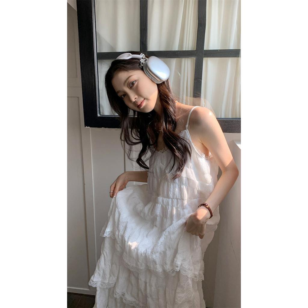 63037 Váy Ren Hai Dây Phong Cách Mới