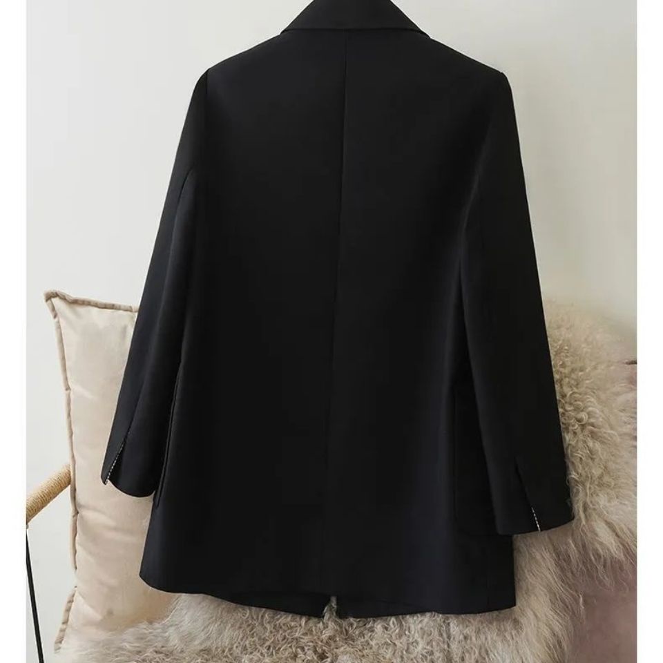 Đen Áo Khoác Vest Nữ Tay Dài Thời Trang Hàn Quốc