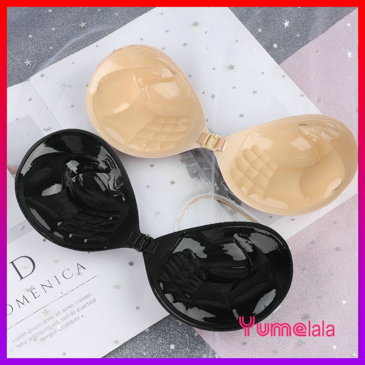 Áo bra dán không dây lưng cup tròn đệm bàn tay dày - Tặng kèm dây vai